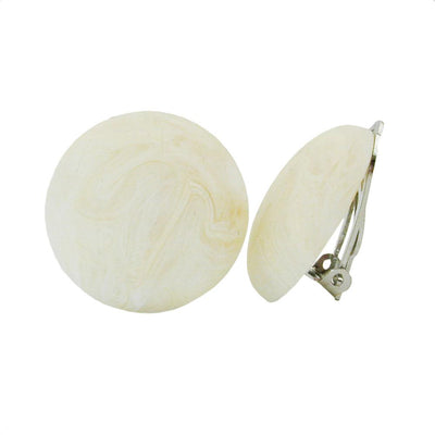 Clip-on Earring Ivory Colored Matte 22mm