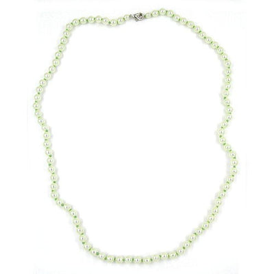 Necklace Glass Beads Light Green 60cm