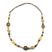 Necklace Orange- Light Brown- Ochre