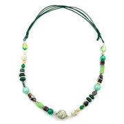 Necklace Light Green Dark Green Multicolour Design