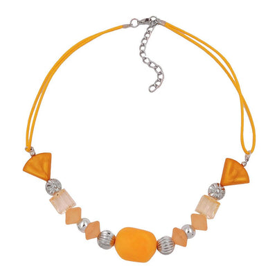 Necklace Yellow Beads Yellow Cord