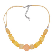 Necklace Yellow Beads Yellow Cord