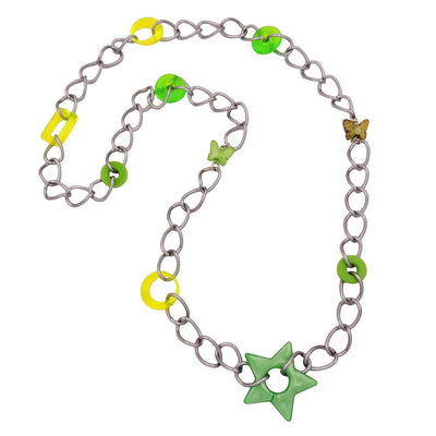Necklace Oliv-mint-lime-green Beads