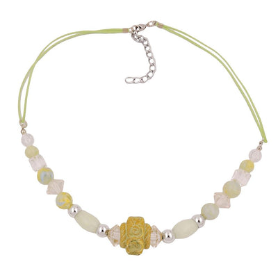 Necklace Beads Light-green-yellow