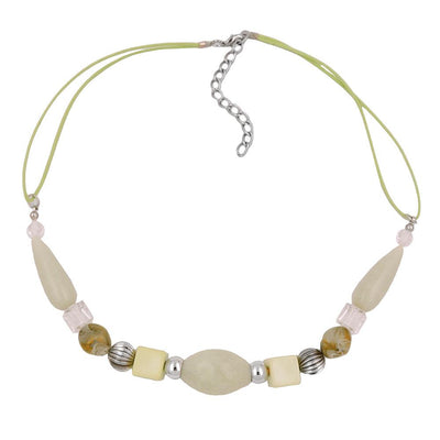 Necklace Beads Light-green Yellow