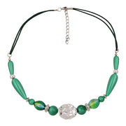 Necklace Silky-green Chromcolour Beads