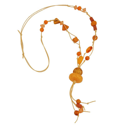 Necklace Yellow-orange Beads
