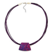 Necklace Trapezium Purple-pink 50cm