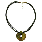 Necklace Green-olive Ring 55cm