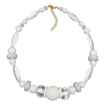 Necklace Honeycomb Bead White Beads White & Transparent