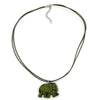 Necklace Elephant Green- Olive Coloured