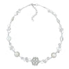 Necklacewhite Frosted And Pearly White Beads On Coated Flexible Wire