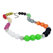 Necklace Beads Multicolor Silver Coloured Beads