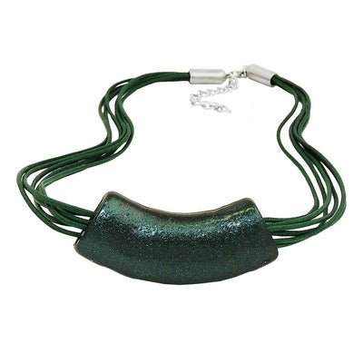 Necklace Tube Flat-curved Dark-green
