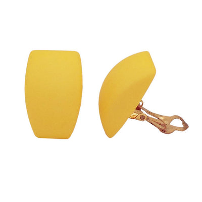Earring Clip-on Trapezium Yellow Matt