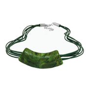 Necklace Tube Flat Curved Green 50cm