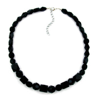 Necklace Black Beads Faceted & Different Bead Shapes