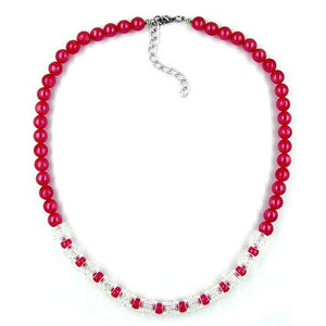 Necklace Beads Red-transparent 45cm