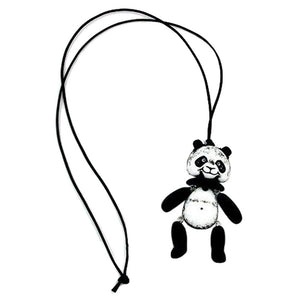 Necklace Black-white Panda Black Cord 90cm