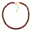 Necklace Four-edged Bead Red Marbled