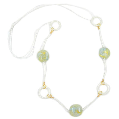 Necklace Beads Rings Yellow- Blue- Green- White