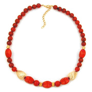 Necklace Red And Gold-coloured Beads