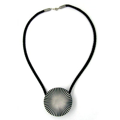 Necklace Metal Pendant Black Cord 60cm
