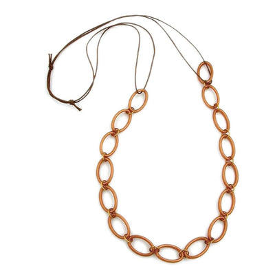 Necklace Oval Rings Brown