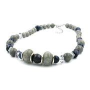 Necklace Different Grey And Silver-grey Beads