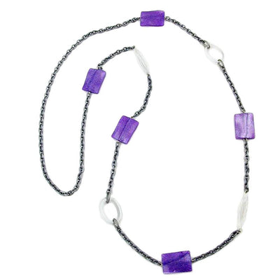 Necklace Pillow Lavender-silver Crystal 100cm
