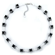 Necklace Dice 10mm Black-white-grey 45cm