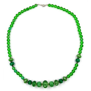 Necklace Beads Green 60cm