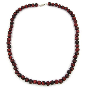 Necklace Baroque Beads 10mm Red-black Marbled