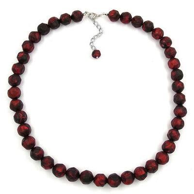Necklace Baroque Beads 12mm Red-black 50cm