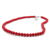 Necklace, Beads 6mm, Red Shiny, 40cm