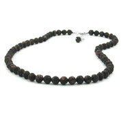 Necklace Baroque Beads 8mm Brown Marbled