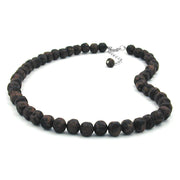 Necklace Baroque Beads 10mm Brown Marbled