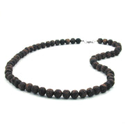 Necklace Baroque Beads 10mm Brown Marbled