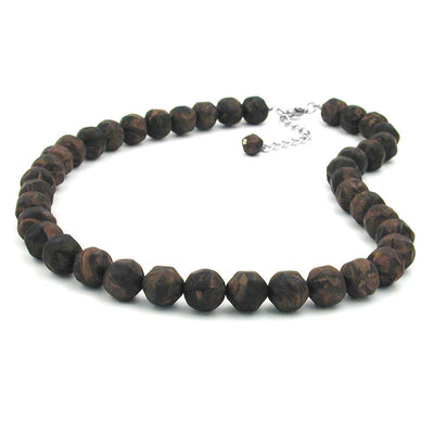 Necklace Baroque Beads 12mm Brown 50cm