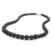 Necklace Baroque Beads Brown Marbled