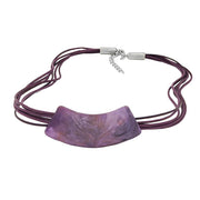 Necklace Tube Flat Curved Purple 50cm