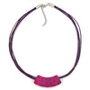 Necklace Tube Flat Curved Pink 50cm