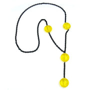 Necklace Eye-catching Beads Yellow 90cm