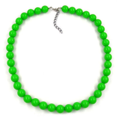 Necklace Beads 12mm Green 50cm