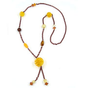 Necklace Yellow Spiral Pearl 90cm