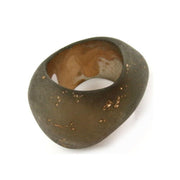 Scarf Bead Mud Brown Gold Coloured 33mm