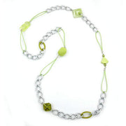 Necklace Curb Chain With Beads 100cm