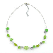Necklace Glass Beads Green