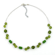 Necklace Glass Beads Green 43cm