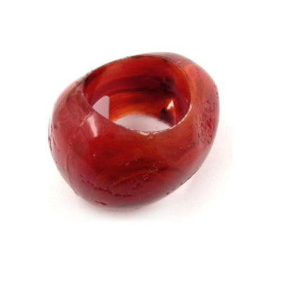 Scarf Bead Red Marbled 25x33mm